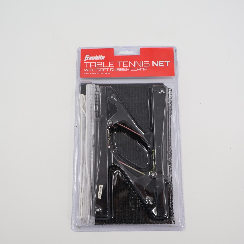 Franklin Table Tennis Net Replacement Set Black Soft Rubber Clamp 54245 NEW
